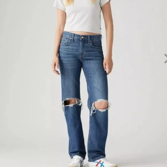 Levi's Jeans 29 - Blue Low Pro Distressed Straight Vintage 90's Mid Rise Relaxed - Picture 2 of 7